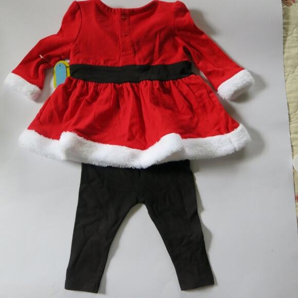 Baby's First Christmas Outfit *NWT* Santa 0-3 Month Girls Red/White Faux Fur - Picture 3 of 8